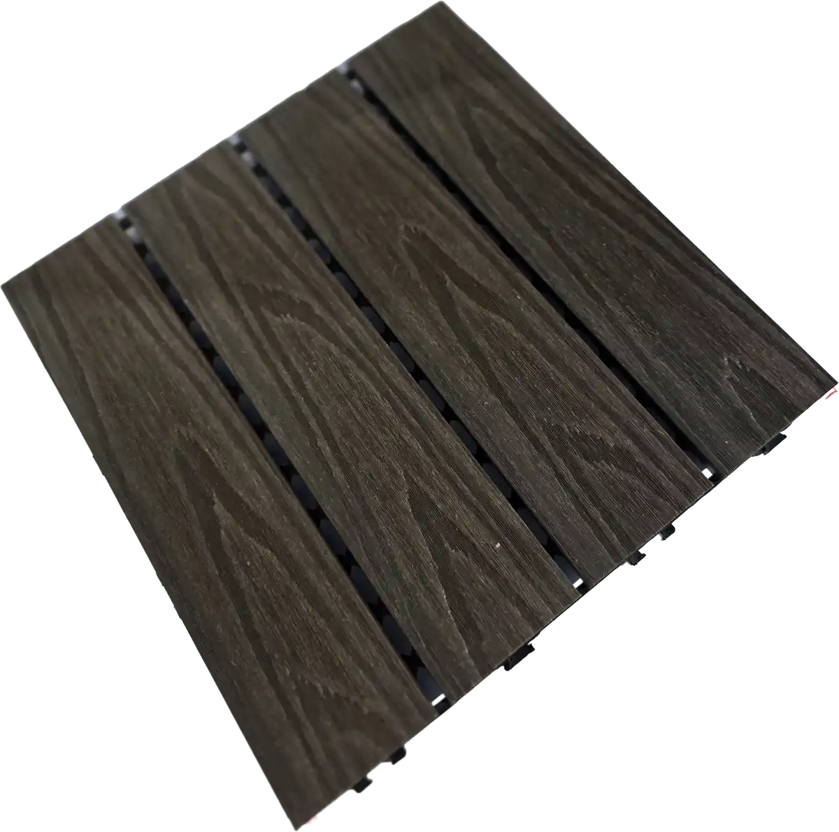 One Walnut-Coloured Composite Decking Tile